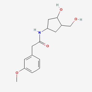 molecular formula C15H21NO4 B2897989 N-[3-Hydroxy-4-(hydroxymethyl)cyclopentyl]-2-(3-methoxyphenyl)acetamide CAS No. 1421515-22-1