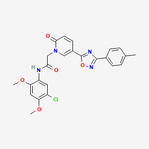 molecular formula C24H21ClN4O5 B2897992 N-(5-chloro-2,4-dimethoxyphenyl)-2-{5-[3-(4-methylphenyl)-1,2,4-oxadiazol-5-yl]-2-oxo-1,2-dihydropyridin-1-yl}acetamide CAS No. 1112438-00-2