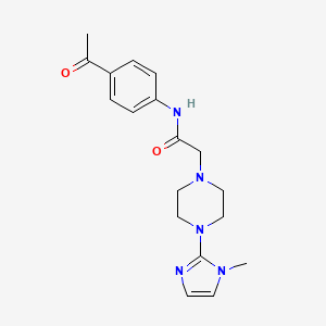 molecular formula C18H23N5O2 B2897998 N-(4-acetylphenyl)-2-(4-(1-methyl-1H-imidazol-2-yl)piperazin-1-yl)acetamide CAS No. 1021036-65-6