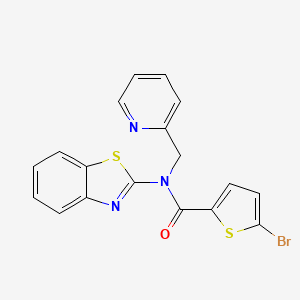 molecular formula C18H12BrN3OS2 B2898003 N-(benzo[d]thiazol-2-yl)-5-bromo-N-(pyridin-2-ylmethyl)thiophene-2-carboxamide CAS No. 886902-82-5