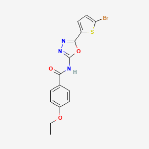 molecular formula C15H12BrN3O3S B2898010 N-[5-(5-bromothiophen-2-yl)-1,3,4-oxadiazol-2-yl]-4-ethoxybenzamide CAS No. 1021070-94-9