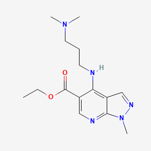 ethyl 4-{[3-(dimethylamino)propyl]amino}-1-methyl-1H-pyrazolo[3,4-b]pyridine-5-carboxylate