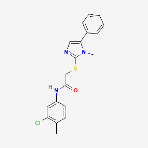 N-(3-chloro-4-methylphenyl)-2-(1-methyl-5-phenylimidazol-2-ylthio)acetamide