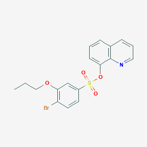 molecular formula C18H16BrNO4S B2898043 Quinolin-8-yl 4-bromo-3-propoxybenzene-1-sulfonate CAS No. 2361827-55-4