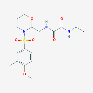 molecular formula C17H25N3O6S B2898068 N-ethyl-N'-{[3-(4-methoxy-3-methylbenzenesulfonyl)-1,3-oxazinan-2-yl]methyl}ethanediamide CAS No. 872986-35-1