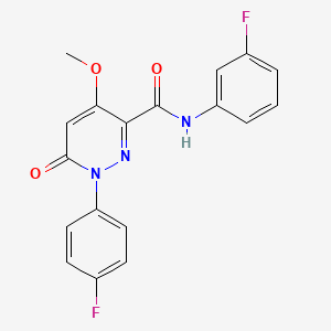 molecular formula C18H13F2N3O3 B2898069 N-(3-fluorophenyl)-1-(4-fluorophenyl)-4-methoxy-6-oxo-1,6-dihydropyridazine-3-carboxamide CAS No. 942005-36-9