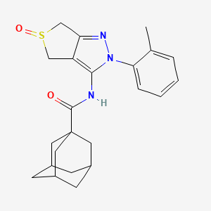 molecular formula C23H27N3O2S B2898076 N-[2-(2-methylphenyl)-5-oxo-2H,4H,6H-5lambda4-thieno[3,4-c]pyrazol-3-yl]adamantane-1-carboxamide CAS No. 1007193-44-3