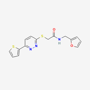 molecular formula C15H13N3O2S2 B2898077 N-(furan-2-ylmethyl)-2-((6-(thiophen-2-yl)pyridazin-3-yl)thio)acetamide CAS No. 895458-33-0