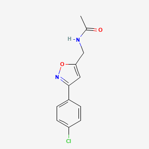 molecular formula C12H11ClN2O2 B2898109 N-{[3-(4-chlorophenyl)-5-isoxazolyl]methyl}acetamide CAS No. 478066-59-0