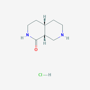 molecular formula C8H15ClN2O B2898120 rac-(4aR,8aS)-decahydro-2,7-naphthyridin-1-one hydrochloride CAS No. 2307780-27-2