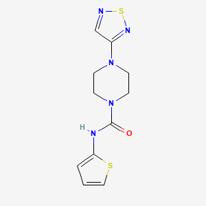 molecular formula C11H13N5OS2 B2898124 4-(1,2,5-thiadiazol-3-yl)-N-(thiophen-2-yl)piperazine-1-carboxamide CAS No. 2097921-68-9