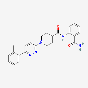 molecular formula C24H25N5O2 B2898126 N-(2-carbamoylphenyl)-1-[6-(2-methylphenyl)pyridazin-3-yl]piperidine-4-carboxamide CAS No. 1105233-24-6