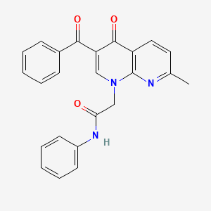 molecular formula C24H19N3O3 B2898156 2-(3-benzoyl-7-methyl-4-oxo-1,4-dihydro-1,8-naphthyridin-1-yl)-N-phenylacetamide CAS No. 894903-42-5