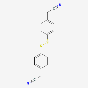 molecular formula C16H12N2S2 B2898170 2-(4-{[4-(cyanomethyl)phenyl]disulfanyl}phenyl)acetonitrile CAS No. 2170737-24-1