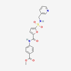 molecular formula C19H17N3O6S B2898180 methyl 4-(5-{[(pyridin-3-yl)methyl]sulfamoyl}furan-2-amido)benzoate CAS No. 1170285-56-9