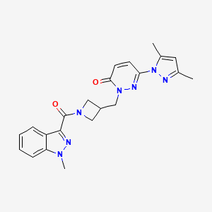 6-(3,5-dimethyl-1H-pyrazol-1-yl)-2-{[1-(1-methyl-1H-indazole-3-carbonyl)azetidin-3-yl]methyl}-2,3-dihydropyridazin-3-one