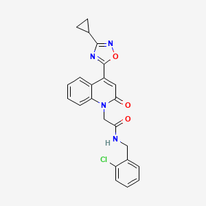 N-(2-chlorobenzyl)-2-(4-(3-cyclopropyl-1,2,4-oxadiazol-5-yl)-2-oxoquinolin-1(2H)-yl)acetamide