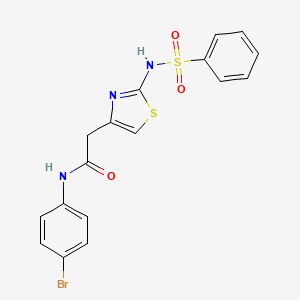 N-(4-bromophenyl)-2-(2-(phenylsulfonamido)thiazol-4-yl)acetamide