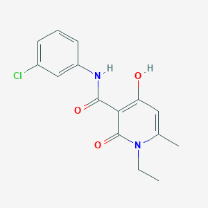 molecular formula C15H15ClN2O3 B2898244 N-(3-chlorophenyl)-1-ethyl-4-hydroxy-6-methyl-2-oxo-1,2-dihydropyridine-3-carboxamide CAS No. 883482-71-1