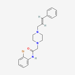 molecular formula C21H24BrN3O B2898260 N-(2-Bromophenyl)-2-(4-(3-phenylprop-2-enyl)piperazinyl)ethanamide CAS No. 882081-14-3