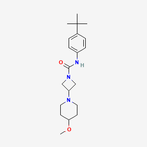 molecular formula C20H31N3O2 B2898272 N-(4-Tert-butylphenyl)-3-(4-methoxypiperidin-1-yl)azetidine-1-carboxamide CAS No. 2320887-95-2