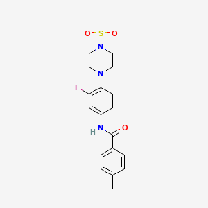 molecular formula C19H22FN3O3S B2898279 N-{3-fluoro-4-[4-(methylsulfonyl)piperazino]phenyl}-4-methylbenzenecarboxamide CAS No. 478260-25-2