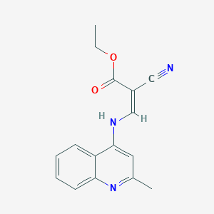 molecular formula C16H15N3O2 B2898288 ethyl (2Z)-2-cyano-3-[(2-methylquinolin-4-yl)amino]prop-2-enoate CAS No. 934140-69-9