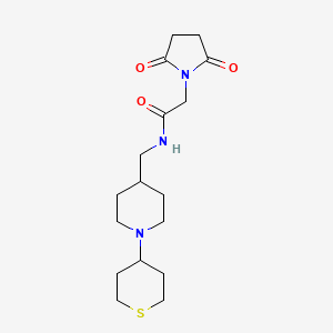 2-(2,5-Dioxopyrrolidin-1-yl)-N-[[1-(thian-4-yl)piperidin-4-yl]methyl]acetamide