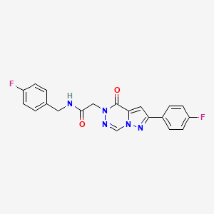 molecular formula C20H15F2N5O2 B2898302 N-(4-fluorobenzyl)-2-(8-(4-fluorophenyl)-(oxo)pyrazolo[1,5-d][1,2,4]triazin-1-yl)acetamide CAS No. 1021045-97-5