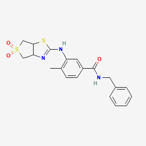 molecular formula C20H21N3O3S2 B2898338 N-benzyl-3-({5,5-dioxo-3aH,4H,6H,6aH-5lambda6-thieno[3,4-d][1,3]thiazol-2-yl}amino)-4-methylbenzamide CAS No. 1351800-77-5