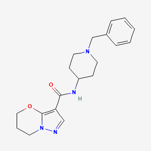 molecular formula C19H24N4O2 B2898352 N-(1-benzylpiperidin-4-yl)-6,7-dihydro-5H-pyrazolo[5,1-b][1,3]oxazine-3-carboxamide CAS No. 1421458-89-0
