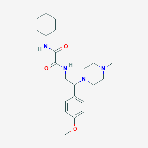 molecular formula C22H34N4O3 B2898366 N'-cyclohexyl-N-[2-(4-methoxyphenyl)-2-(4-methylpiperazin-1-yl)ethyl]ethanediamide CAS No. 906150-60-5