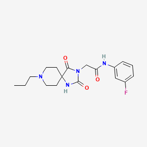 2-(2,4-dioxo-8-propyl-1,3,8-triazaspiro[4.5]decan-3-yl)-N-(3-fluorophenyl)acetamide