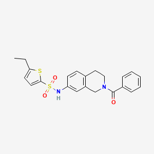 molecular formula C22H22N2O3S2 B2898370 N-(2-benzoyl-1,2,3,4-tetrahydroisoquinolin-7-yl)-5-ethylthiophene-2-sulfonamide CAS No. 955717-43-8