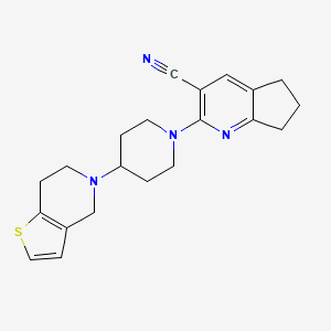 2-[4-(6,7-Dihydro-4H-thieno[3,2-c]pyridin-5-yl)piperidin-1-yl]-6,7-dihydro-5H-cyclopenta[b]pyridine-3-carbonitrile