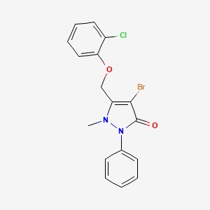 4-Bromo-3-((2-chlorophenoxy)methyl)-2-methyl-1-phenyl-3-pyrazolin-5-one