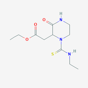 molecular formula C11H19N3O3S B2898376 Ethyl 2-[1-(ethylcarbamothioyl)-3-oxopiperazin-2-yl]acetate CAS No. 61155-20-2