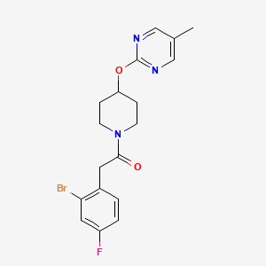 2-(2-Bromo-4-fluorophenyl)-1-[4-(5-methylpyrimidin-2-yl)oxypiperidin-1-yl]ethanone