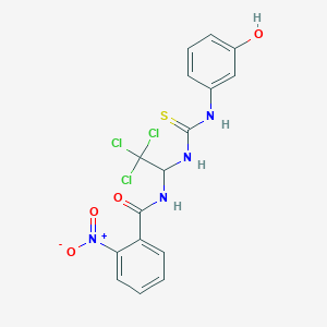 2-nitro-N-[2,2,2-trichloro-1-[(3-hydroxyphenyl)carbamothioylamino]ethyl]benzamide