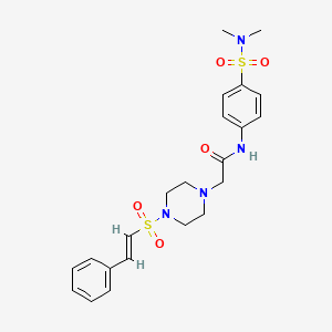 N-[4-(dimethylsulfamoyl)phenyl]-2-[4-[(E)-2-phenylethenyl]sulfonylpiperazin-1-yl]acetamide
