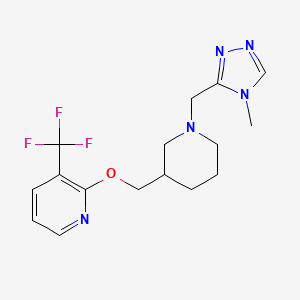 molecular formula C16H20F3N5O B2898423 2-({1-[(4-methyl-4H-1,2,4-triazol-3-yl)methyl]piperidin-3-yl}methoxy)-3-(trifluoromethyl)pyridine CAS No. 2380067-41-2