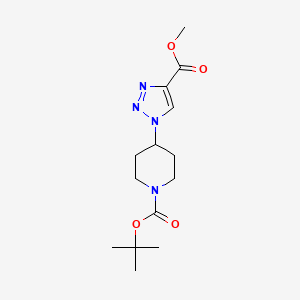 molecular formula C14H22N4O4 B2898428 tert-Butyl 4-(4-(methoxycarbonyl)-1H-1,2,3-triazol-1-yl)piperidine-1-carboxylate CAS No. 1229516-75-9