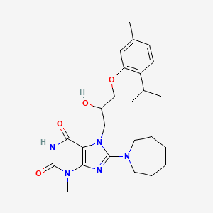 8-(azepan-1-yl)-7-(2-hydroxy-3-(2-isopropyl-5-methylphenoxy)propyl)-3-methyl-1H-purine-2,6(3H,7H)-dione