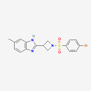 molecular formula C17H16BrN3O2S B2898449 2-(1-((4-bromophenyl)sulfonyl)azetidin-3-yl)-5-methyl-1H-benzo[d]imidazole CAS No. 1421532-61-7