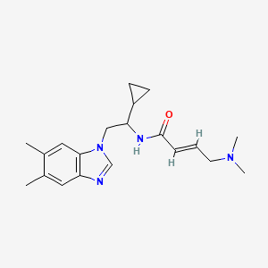 (E)-N-[1-Cyclopropyl-2-(5,6-dimethylbenzimidazol-1-yl)ethyl]-4-(dimethylamino)but-2-enamide