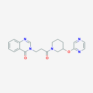 3-(3-oxo-3-(3-(pyrazin-2-yloxy)piperidin-1-yl)propyl)quinazolin-4(3H)-one