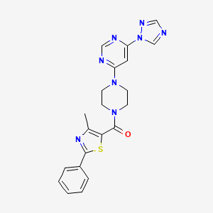 (4-(6-(1H-1,2,4-triazol-1-yl)pyrimidin-4-yl)piperazin-1-yl)(4-methyl-2-phenylthiazol-5-yl)methanone