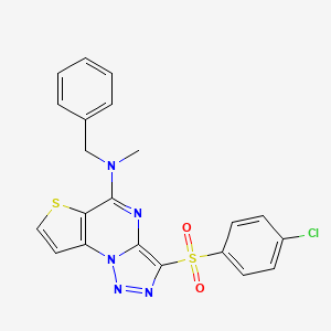 N-benzyl-3-((4-chlorophenyl)sulfonyl)-N-methylthieno[2,3-e][1,2,3]triazolo[1,5-a]pyrimidin-5-amine