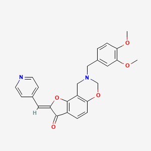 (2Z)-8-(3,4-dimethoxybenzyl)-2-(pyridin-4-ylmethylidene)-8,9-dihydro-7H-furo[2,3-f][1,3]benzoxazin-3(2H)-one