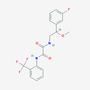molecular formula C18H16F4N2O3 B2898499 N'-[2-(3-fluorophenyl)-2-methoxyethyl]-N-[2-(trifluoromethyl)phenyl]ethanediamide CAS No. 1796949-62-6
